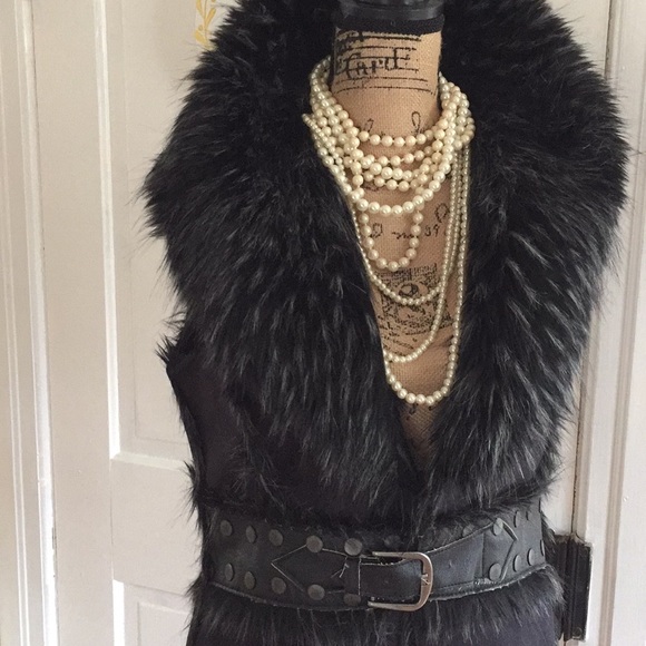Rachel Zoe Jackets & Blazers - HELLO GORGEOUS | RACHEL ZOE Black Leather Fur Vest